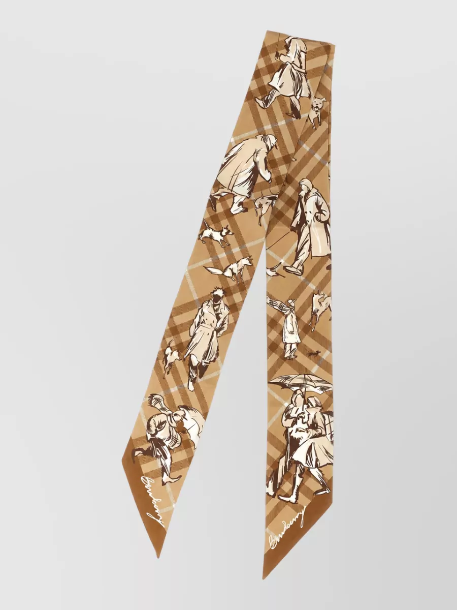 Burberry silk checked thin scarf