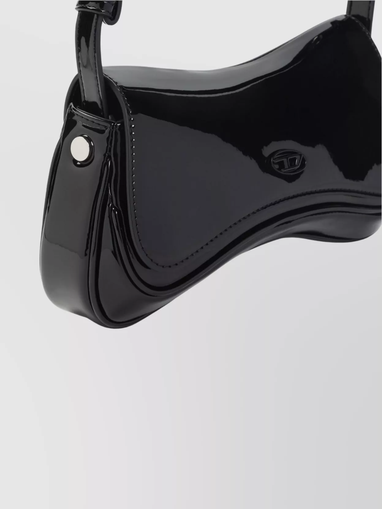 Diesel Adjustable Asymmetric Glossy Shoulder Bag