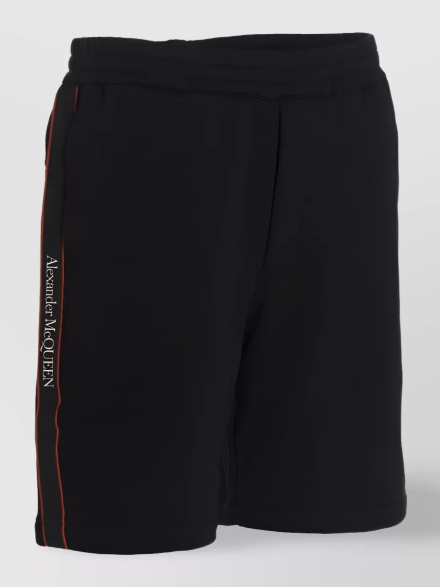 Alexander Mcqueen Signature Logo Tape Knee-Length Track Shorts