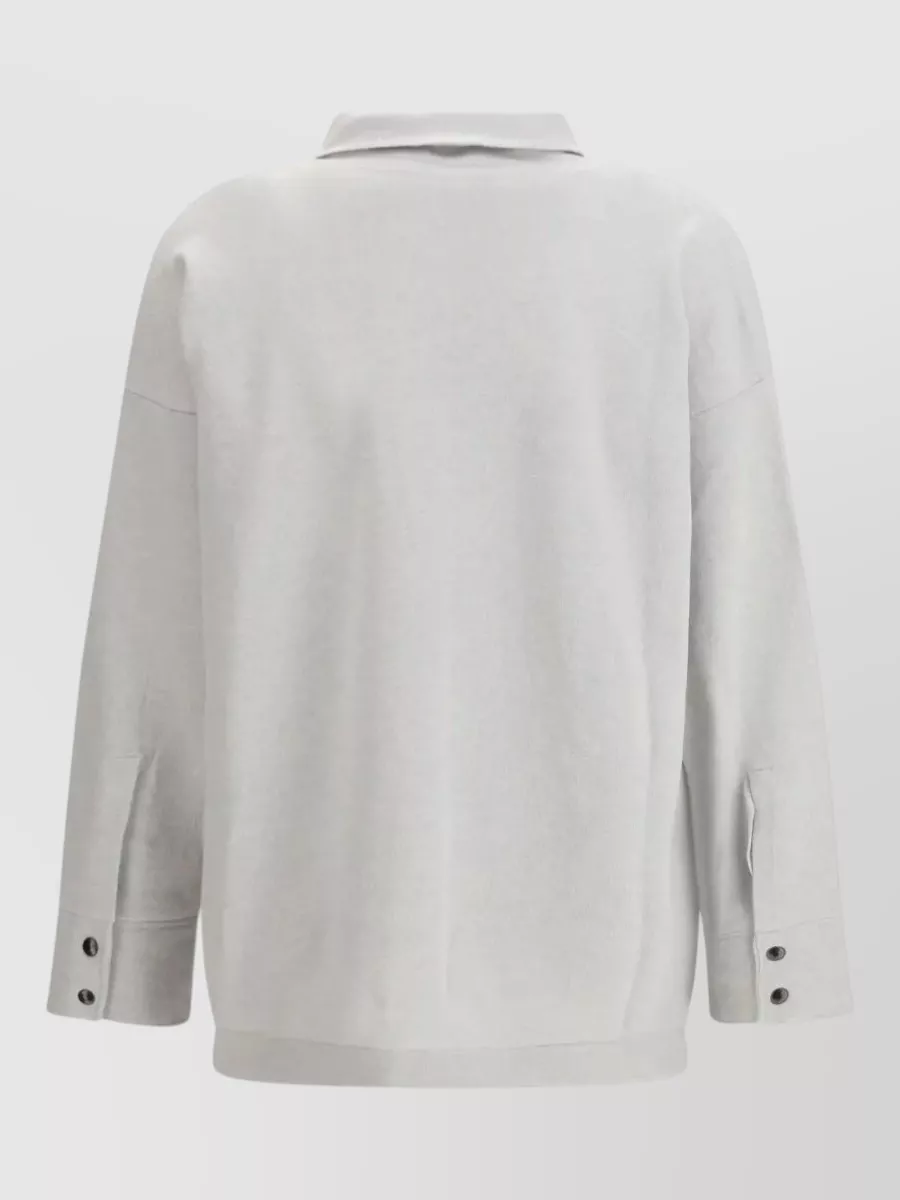 Fabiana Filippi Silk Wool Cashmere Long-Sleeve Knit Shirt