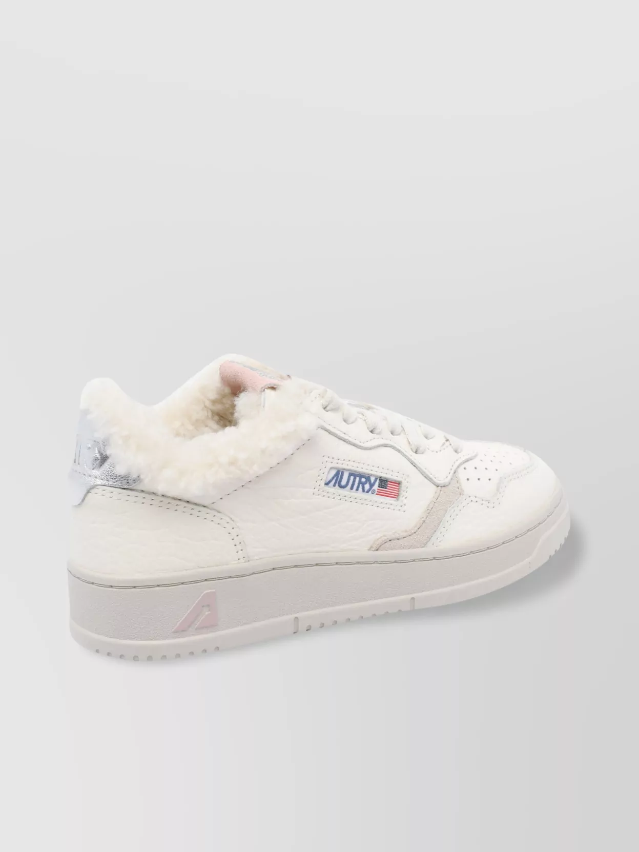 Autry Low Top Leather Sneakers With Faux Fur Effect