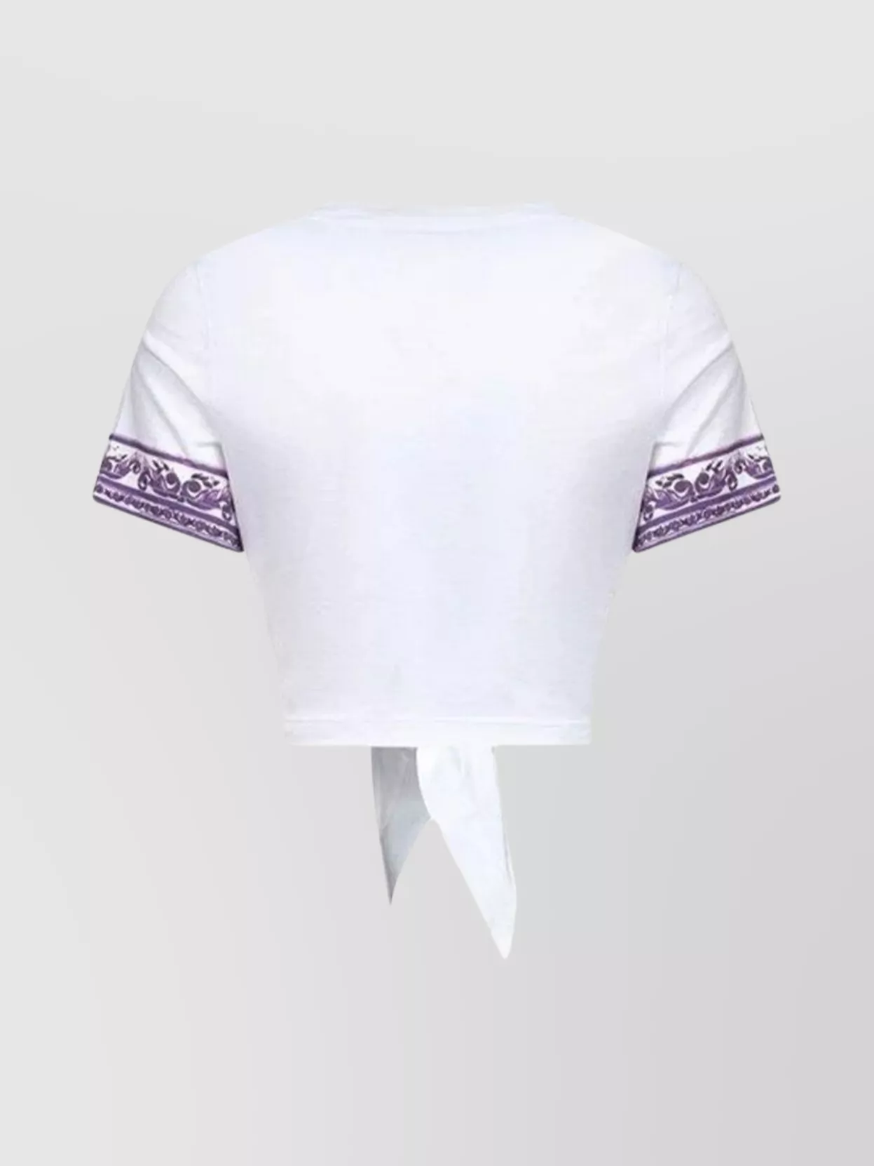 Dolce&Gabbana Cropped Cotton T-Shirt Knot Detail