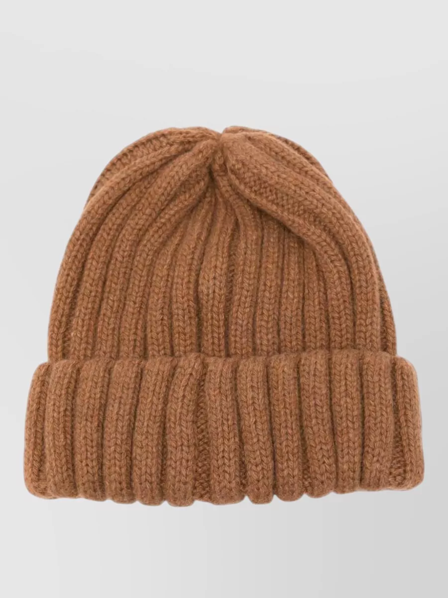 Borsalino Cashmere Ribbed Beanie
