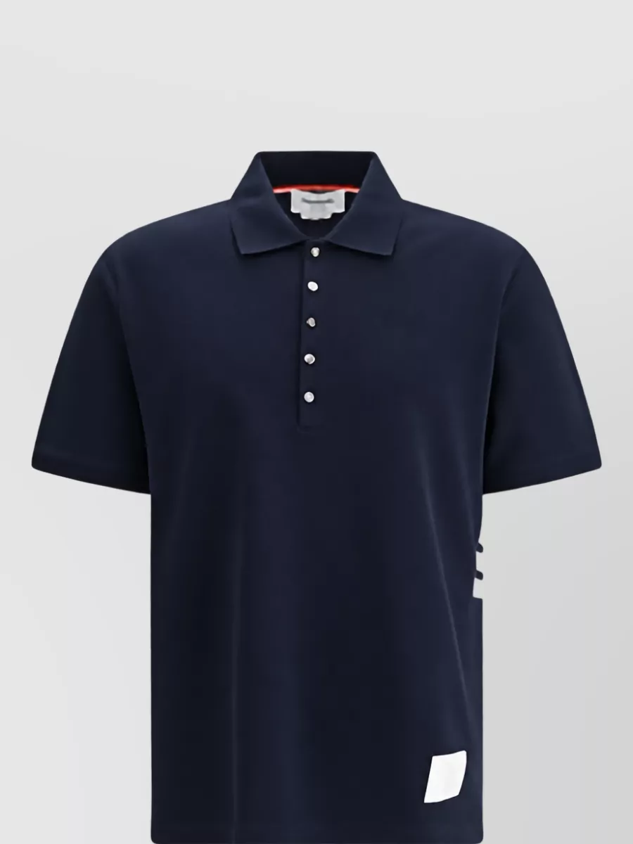 Thom Browne Cotton Short-Sleeve Piqué Polo Shirt