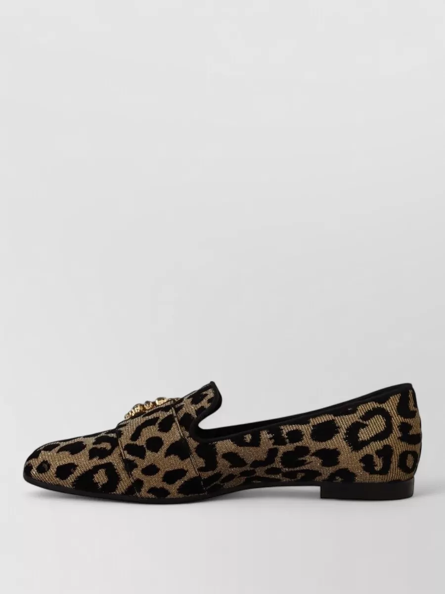 Dolce&Gabbana Leopard-Print Crystal-Embellished Loafers