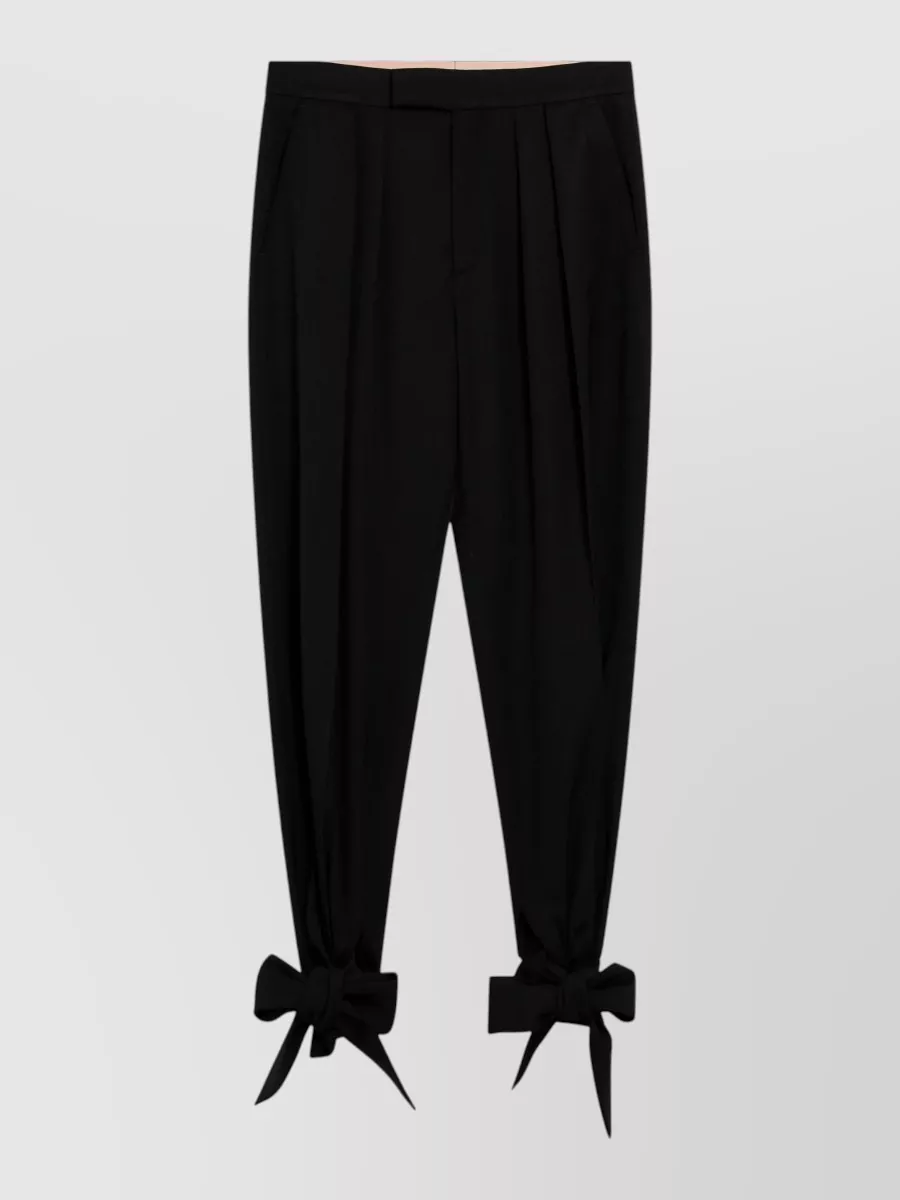 Chloé wool high-rise tapered knot tailored trousers