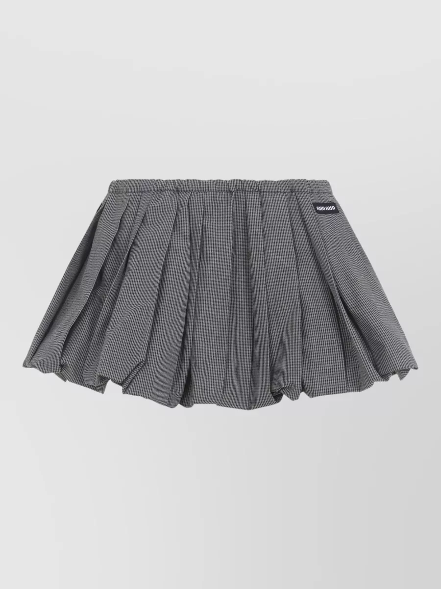 Miu Miu Pleated check mini skirt