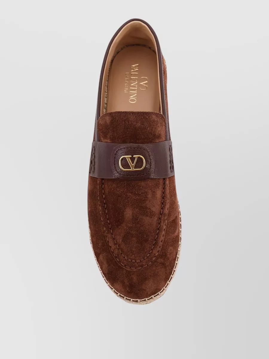Valentino Garavani Loafers Espadrille Sole Round Toe Suede