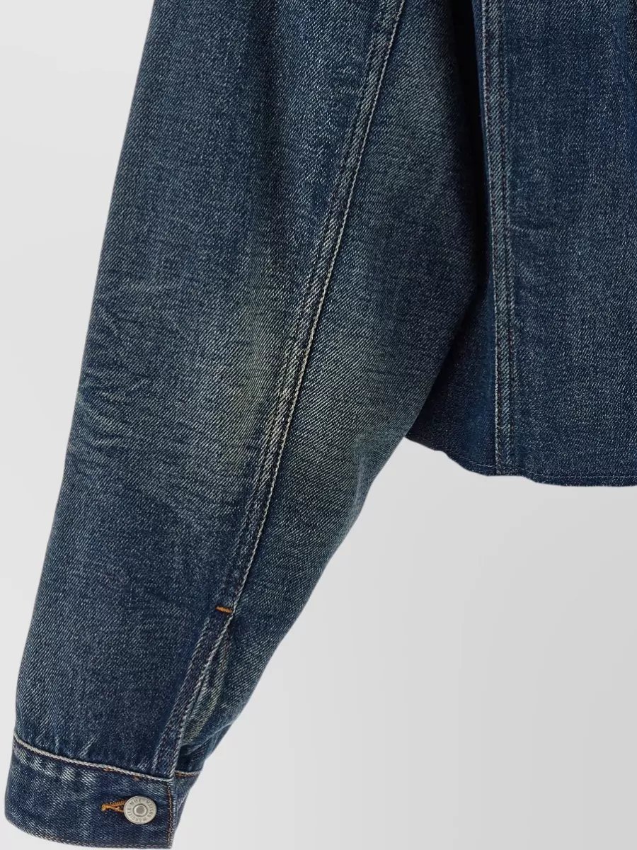 Mm6 Maison Margiela Denim Asymmetric Cropped Jacket