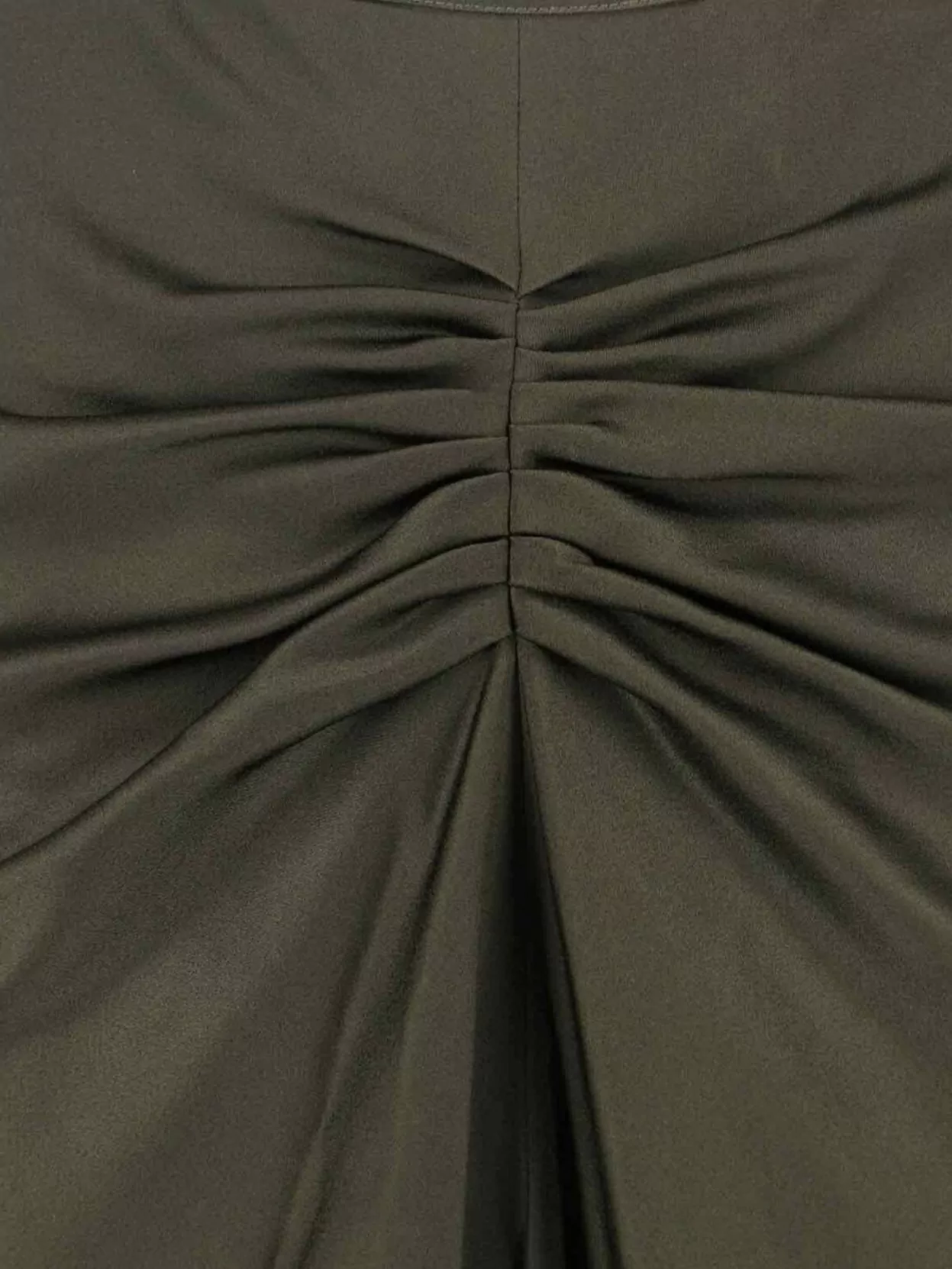 Victoria Beckham Midi Skirt With Asymmetric Hem And Ruched Detail In Green