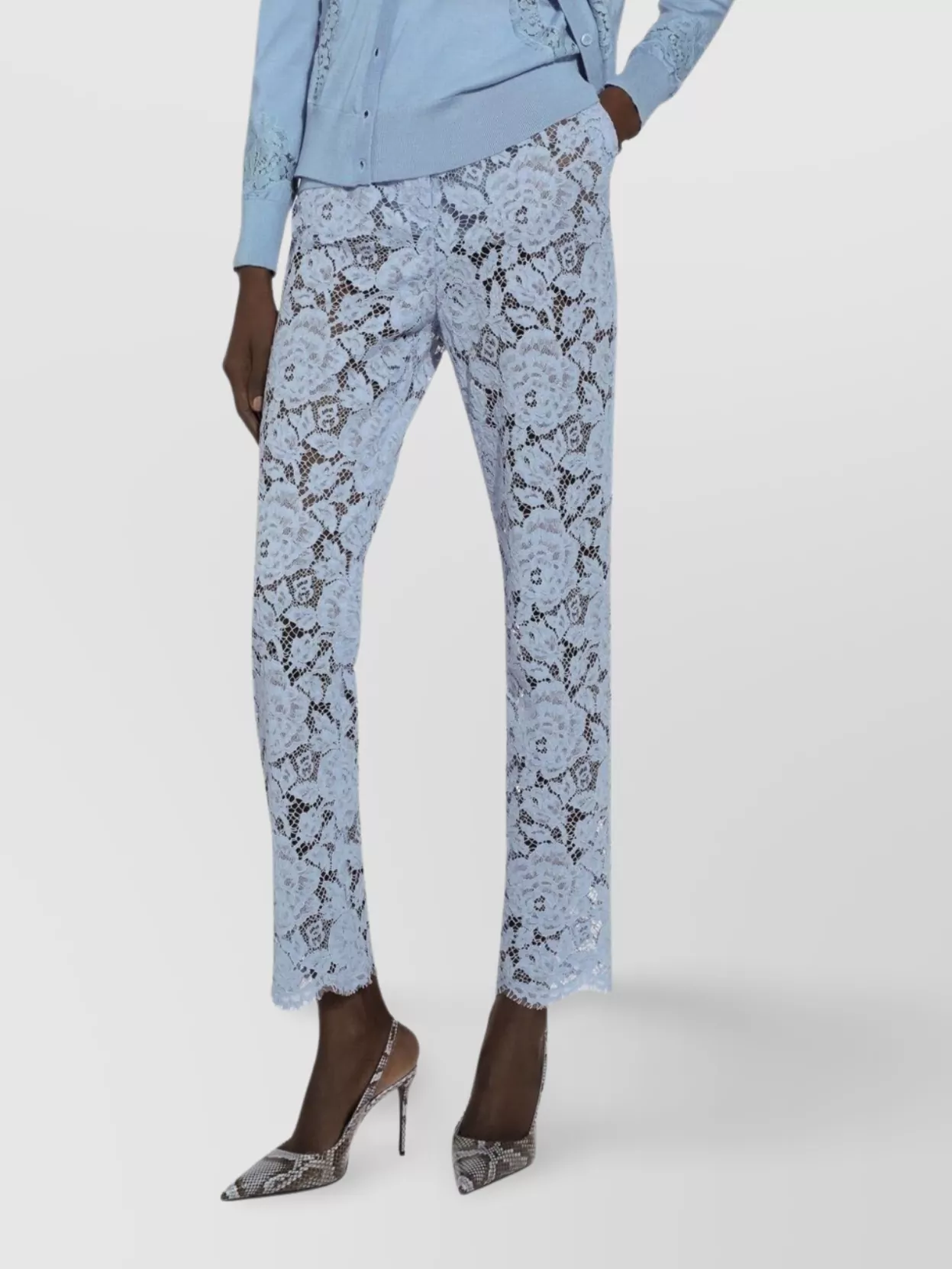 Dolce&Gabbana Lace Overlay Silk Blend Trousers