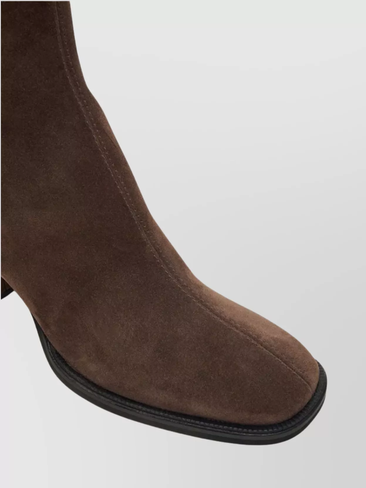 Furla Square Toe Suede Ankle Boots With Block Heel