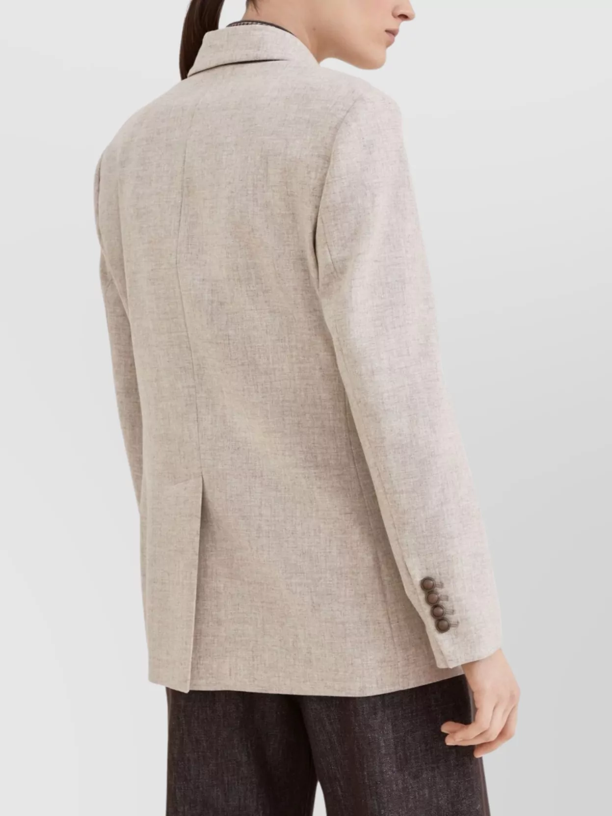 Brunello Cucinelli Wool Double-Breasted Jacket With Peak Lapels