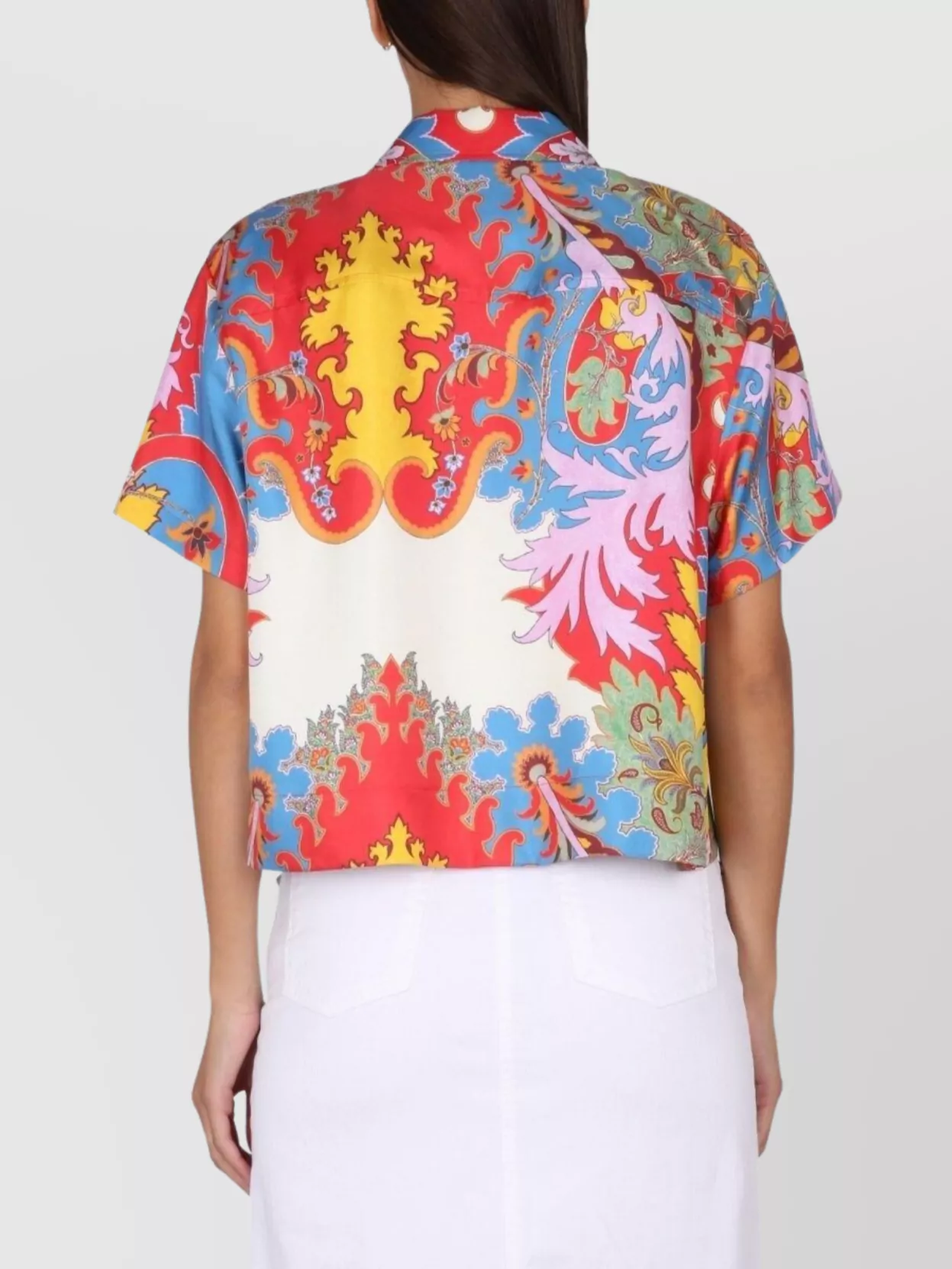 Etro Silk Shirt Collared Neck Colorful Print