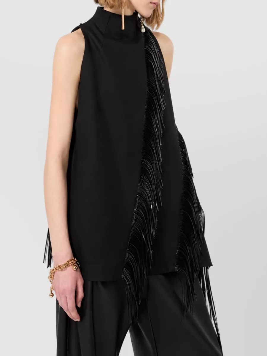 Sportmax Fringed Asymmetric Sleeveless Top