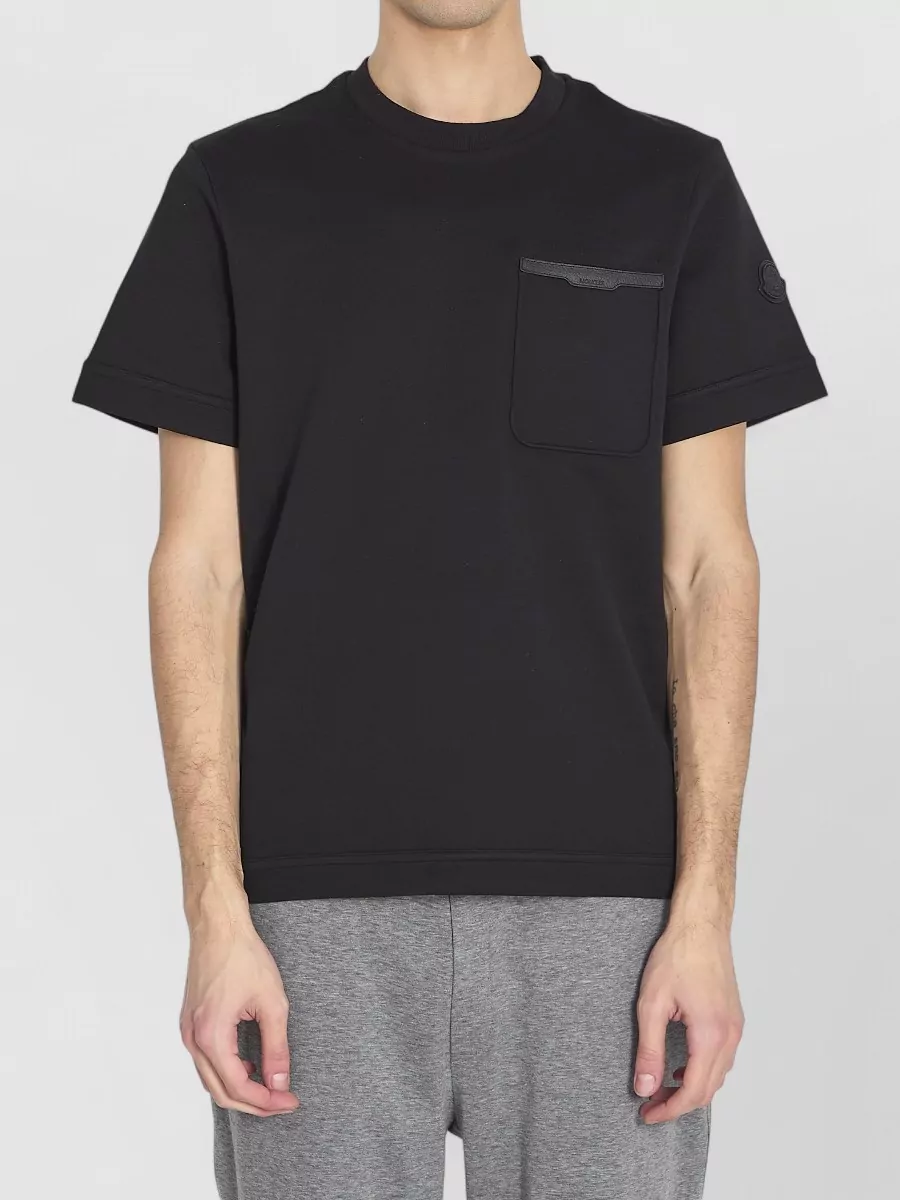 Moncler Cotton Ribbed Crewneck Short-Sleeve T-Shirt