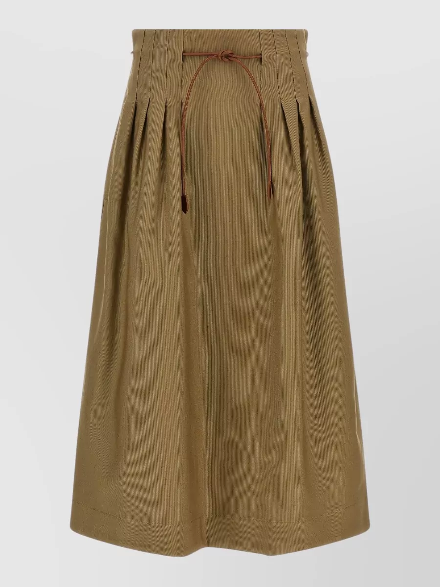 Max Mara cotton high-rise pleated midi skirt