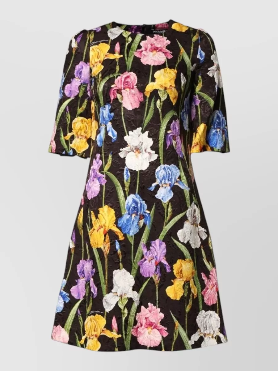 Dolce&Gabbana Floral brocade a-line knee-length dress