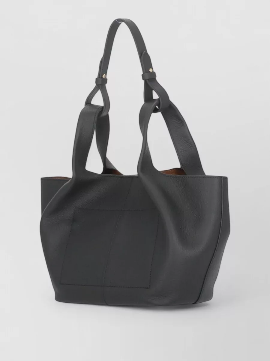 Coccinelle Shoulder Bag Shopping Shape Textured Leather