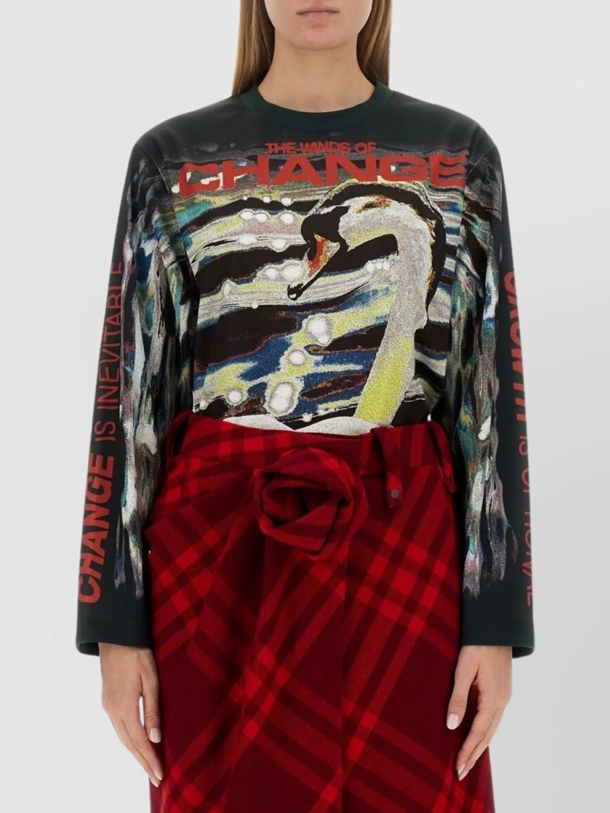 Burberry Swan Print Top In Multi