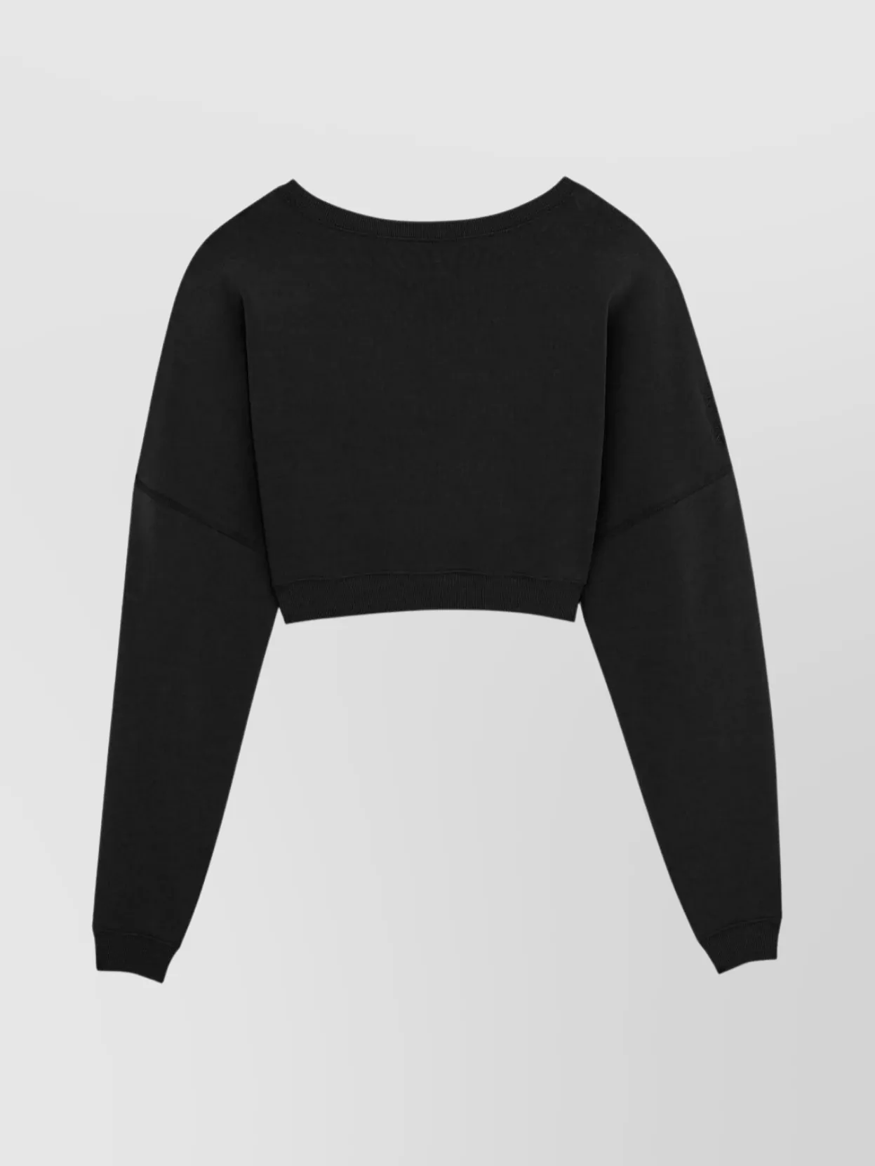 Shop Saint Laurent Embroidered Sleeve Cropped Knit Sweater
