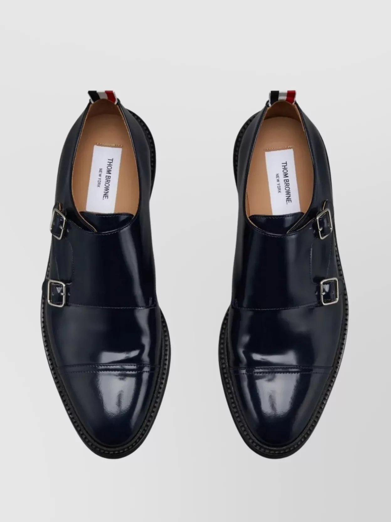 Thom Browne Almond Toe Lace-Up Shoes With Rubber Sole