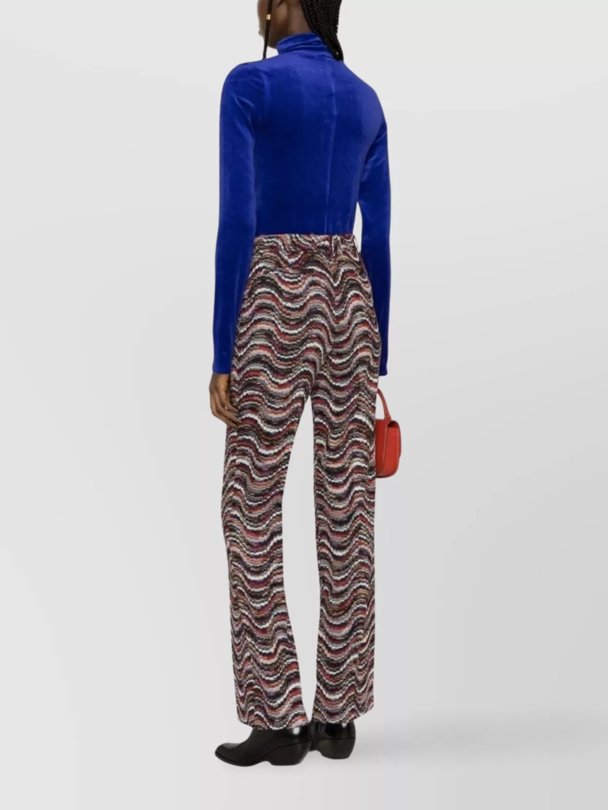 Missoni High Waist Flared Leg Knit Trousers In Multi