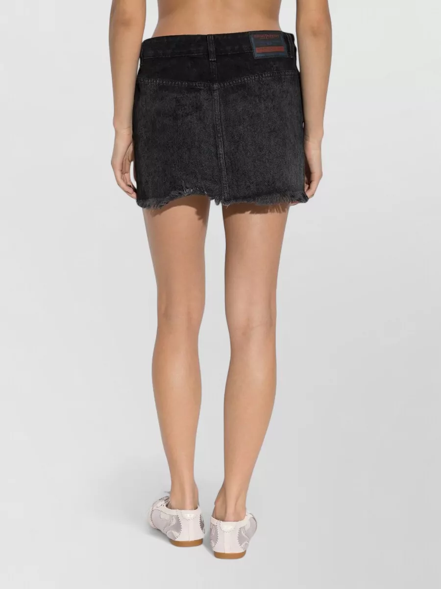 Diesel Denim Frayed-Hem Mini Skirt