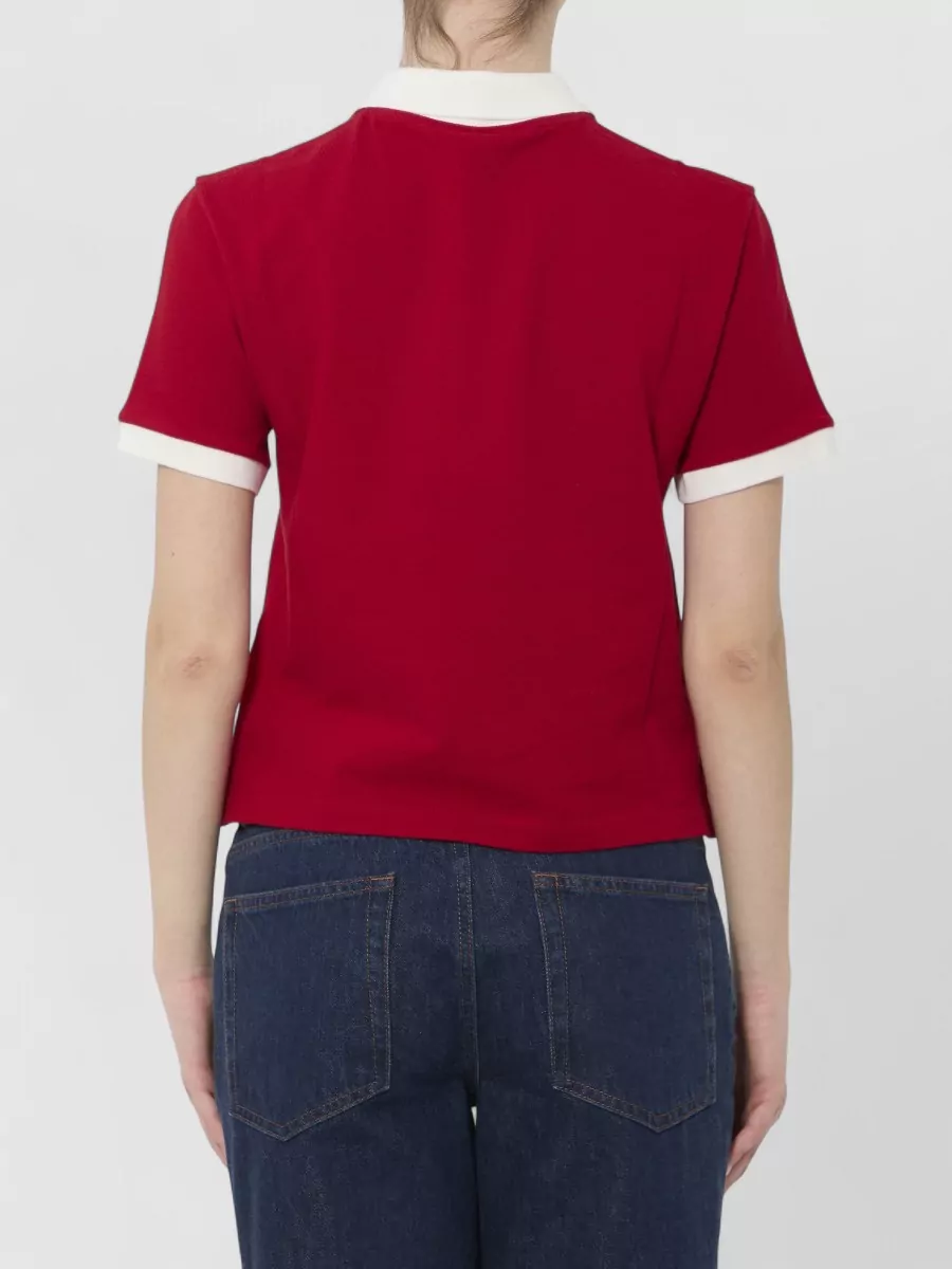 Versace Cotton Cropped Short-Sleeve Polo Shirt