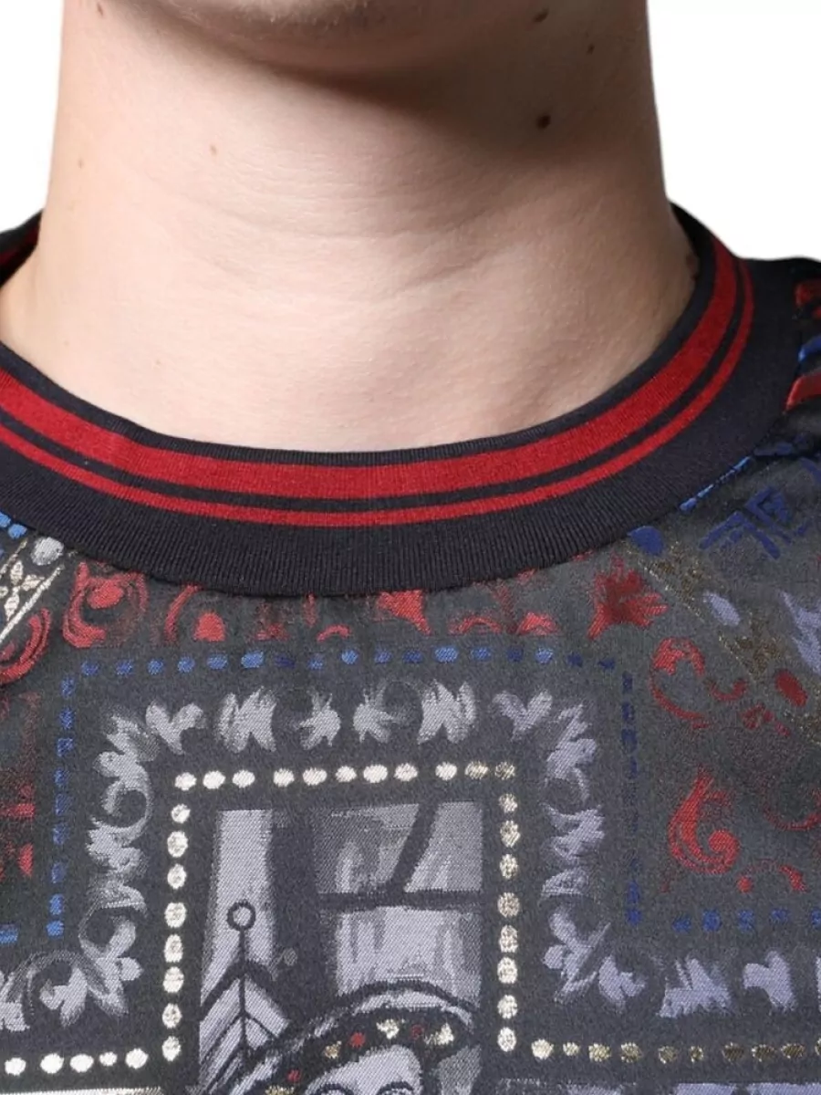 Dolce&Gabbana Velvet Jacquard Crew Neck Sweatshirt