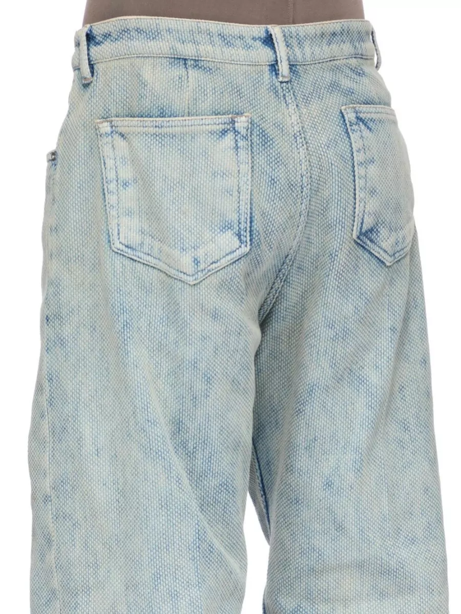 Rick Owens Honeycomb Denim Straight-Leg Jeans