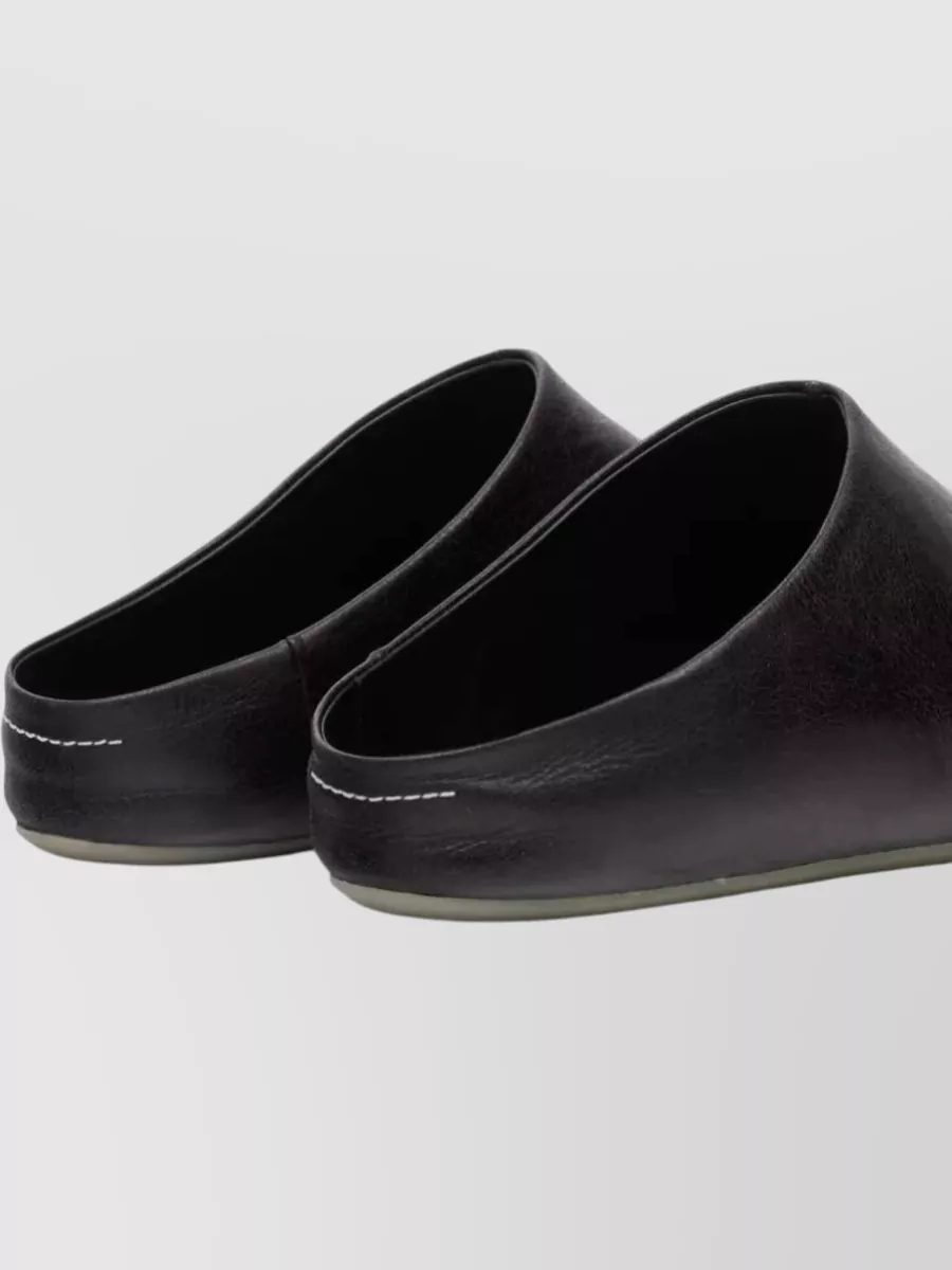 Mm6 Maison Margiela Leather Square-Toe Loafers