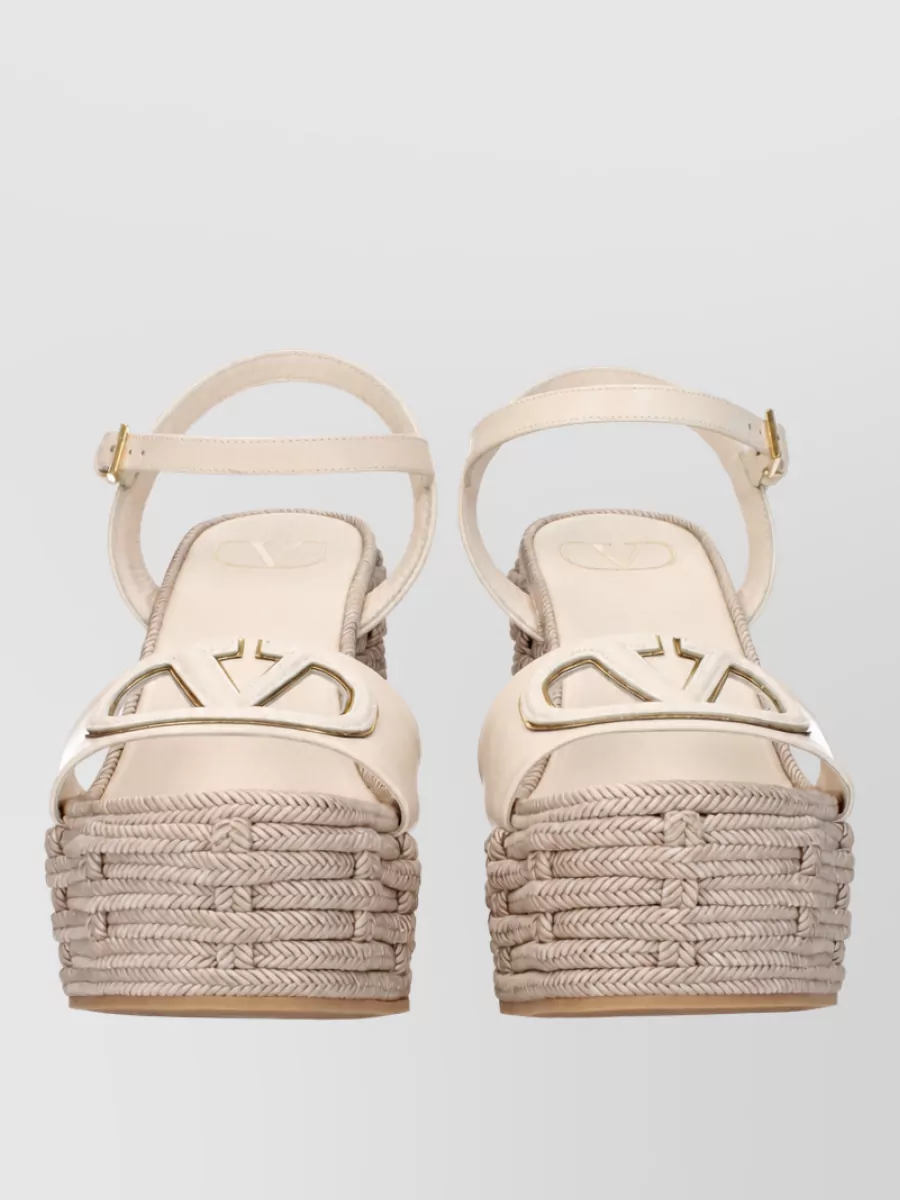 Valentino Garavani Leather Wedge Sandals