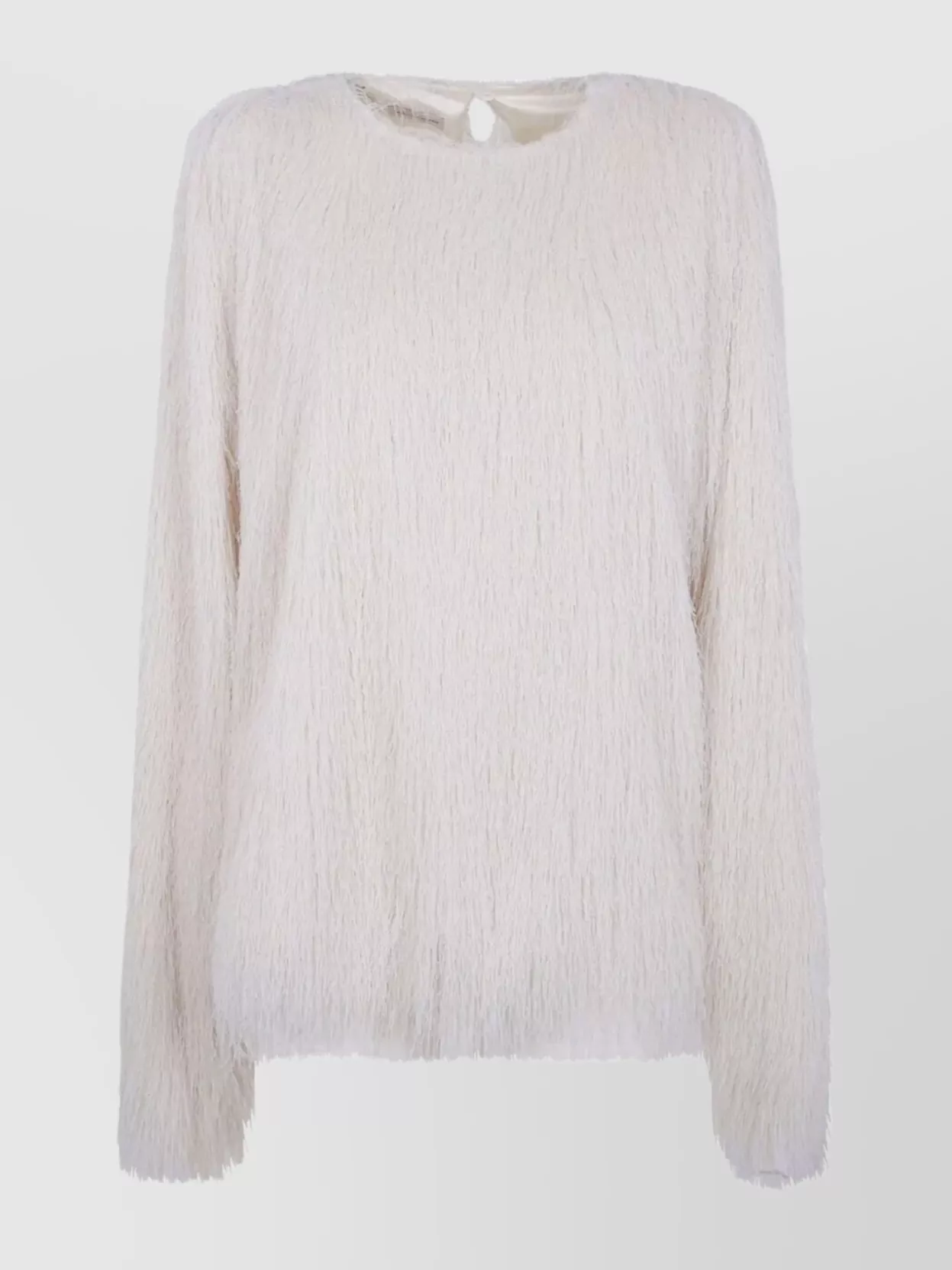 Dries Van Noten Textured Long Sleeve Shirt With Keyhole Back In Multi