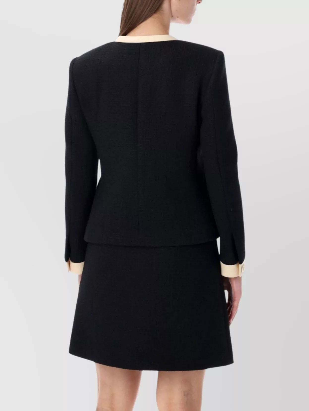 Valentino Garavani Short Wool Tweed Jacket With Bows In Black