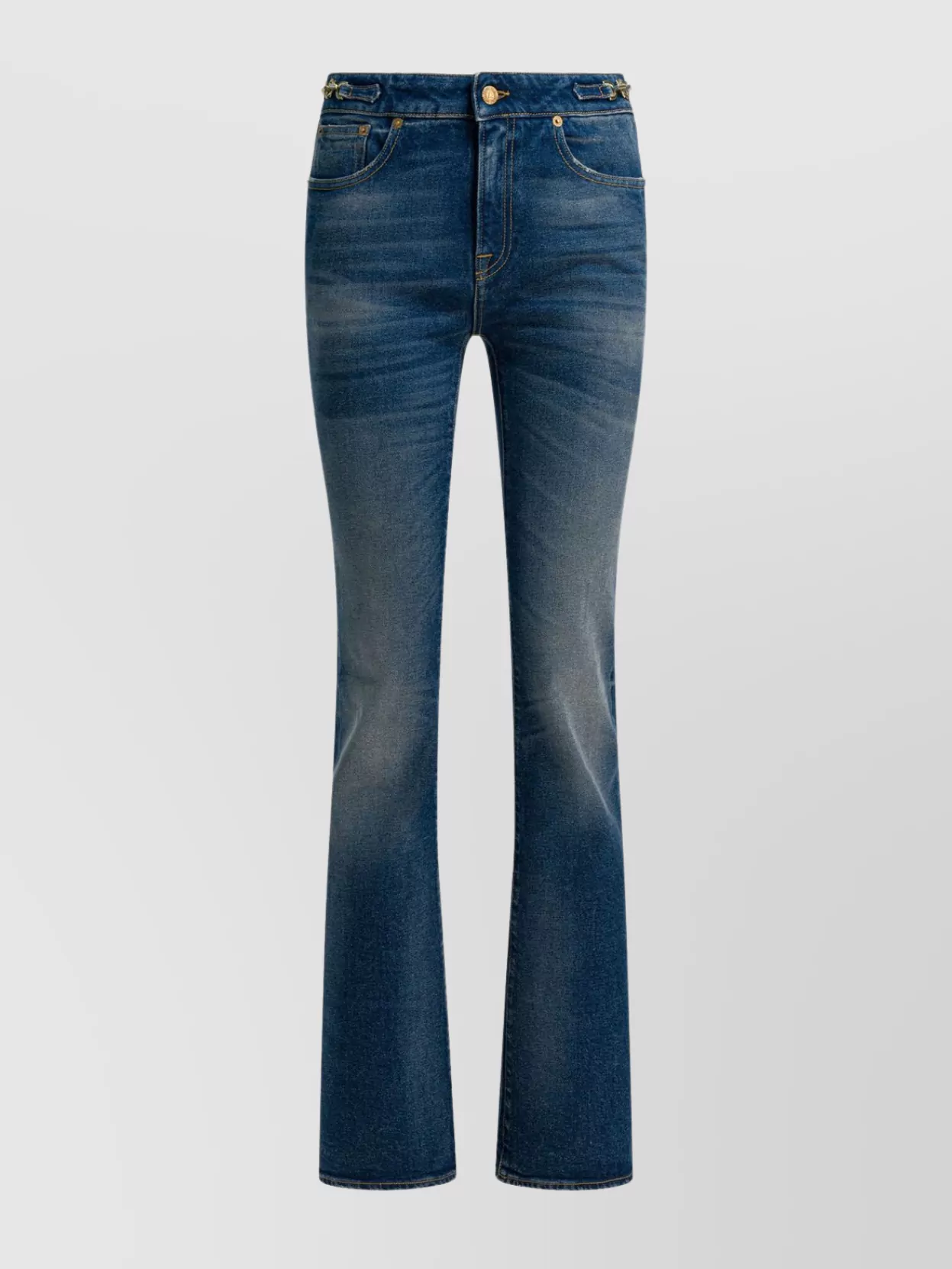 Golden Goose Bootcut Denim Trousers Featuring Five Pockets In Blue