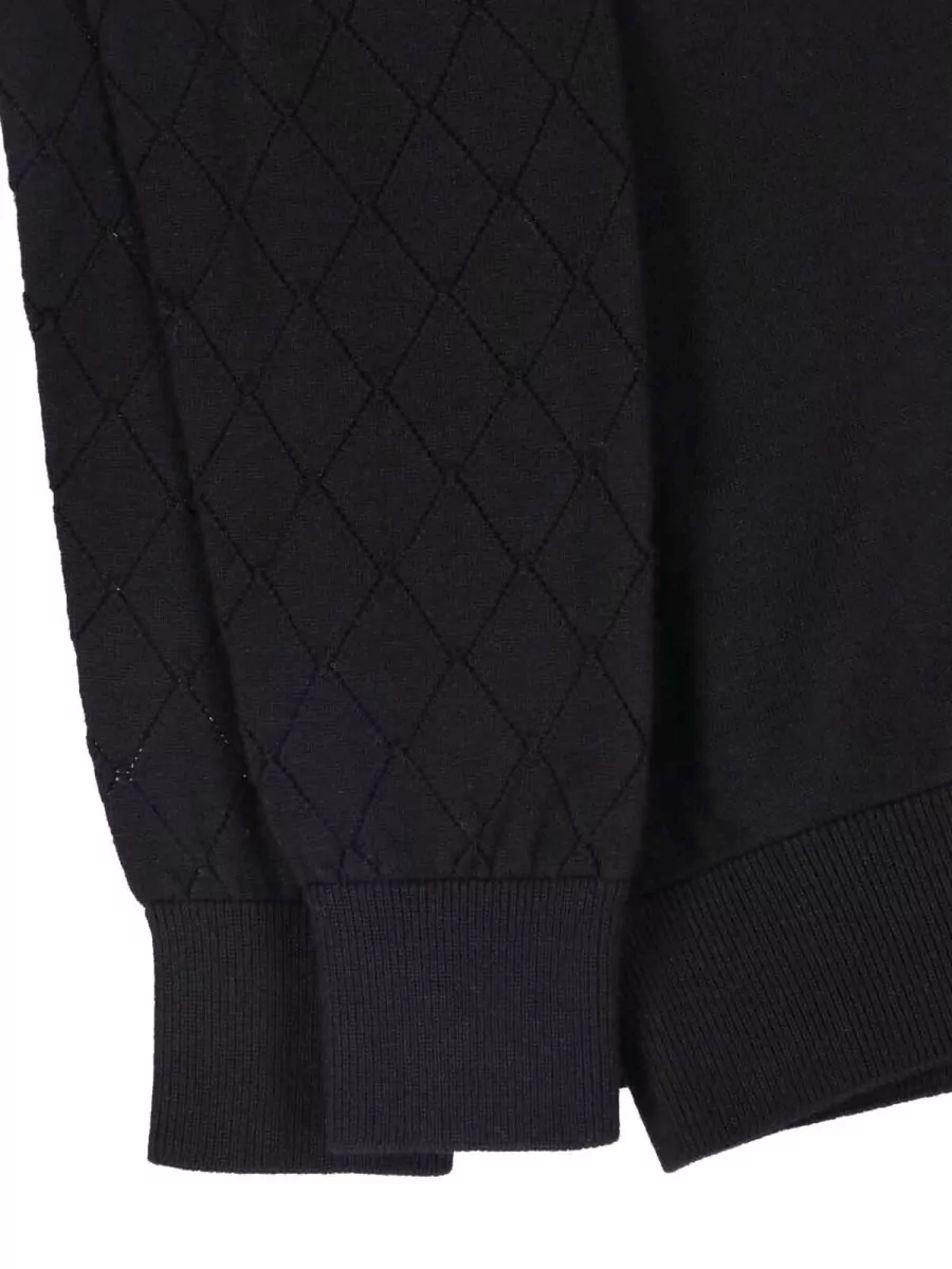 Balmain Ribbed-Knit Quilted Virgin Wool Crewneck Cardigan