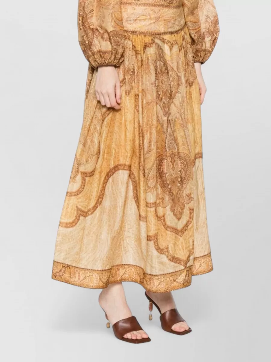 Zimmermann Wanderlust Paisley Silk Cotton Maxi Skirt
