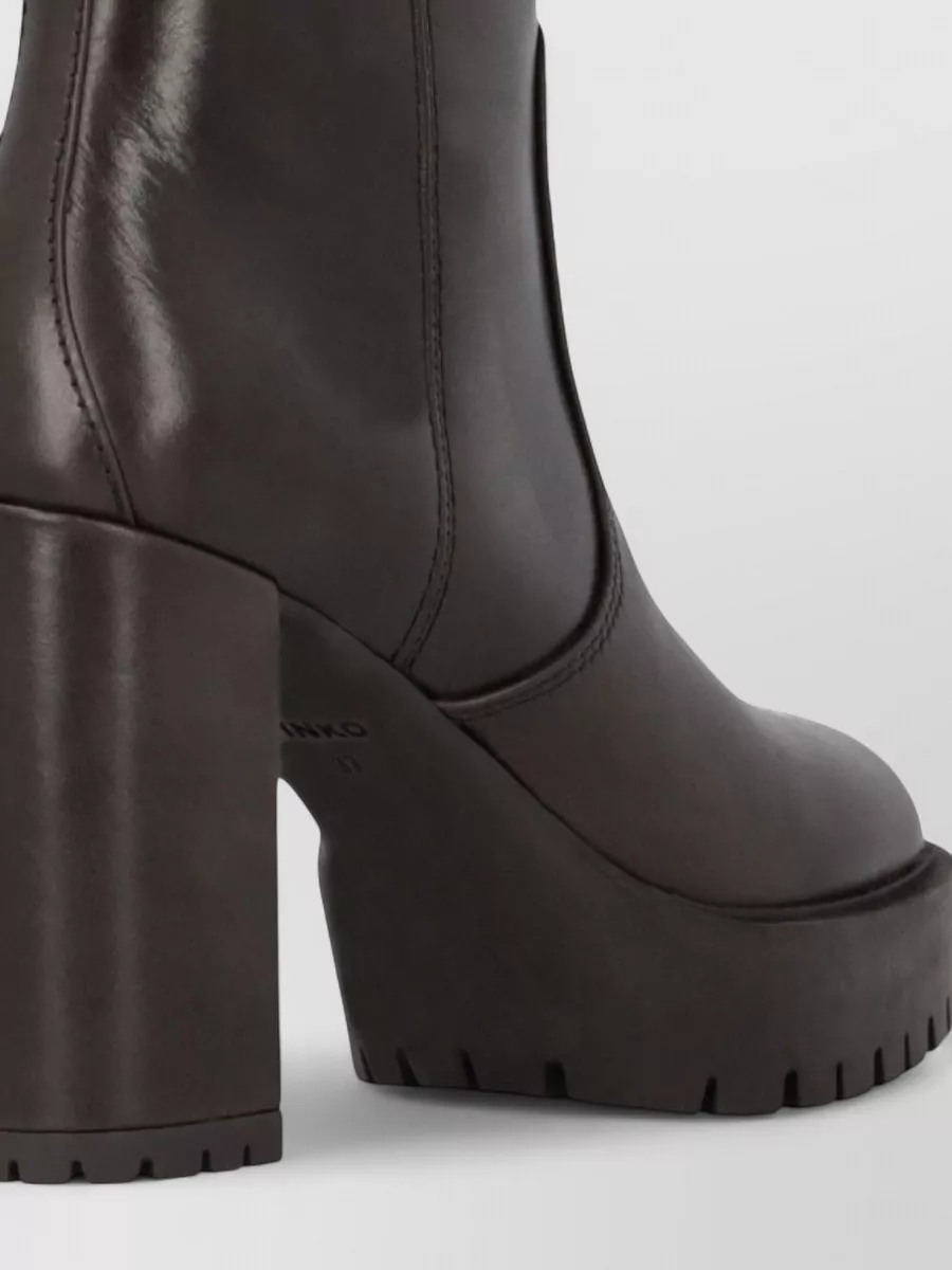 Pinko Leather Platform Ankle Boots
