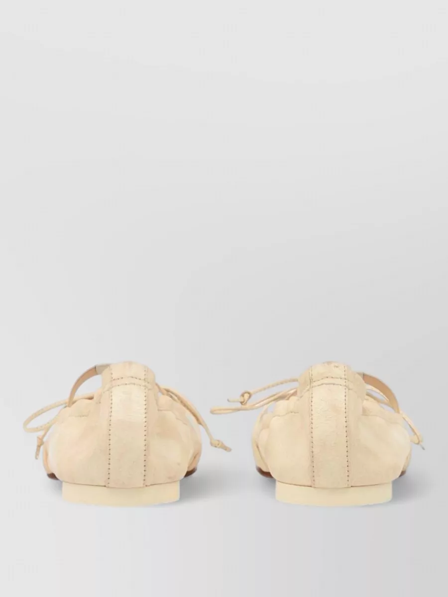 Mm6 Maison Margiela Leather Square Toe Ballet Flats