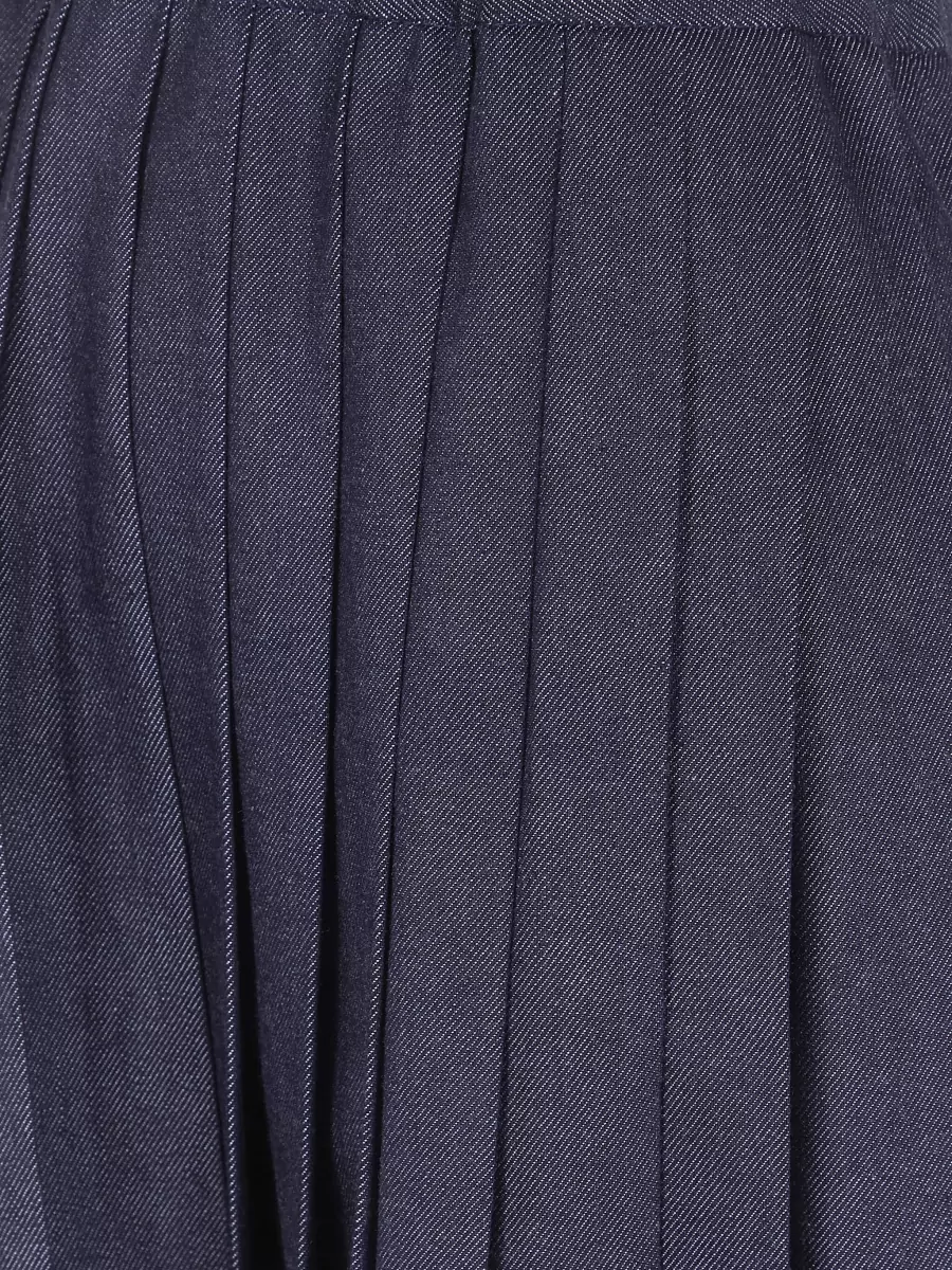 Jil Sander Denim Pleated Midi Skirt