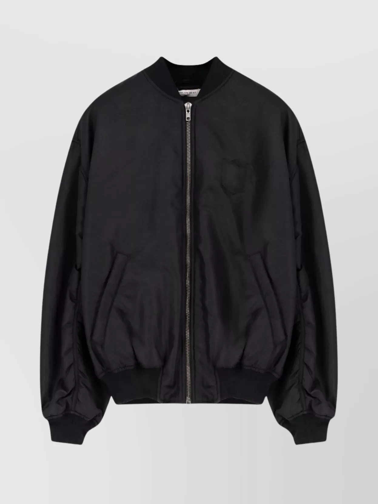 Ih Nom Uh Nit Padded Bomber Jacket With Ribbed Cuffs And Hem In Black