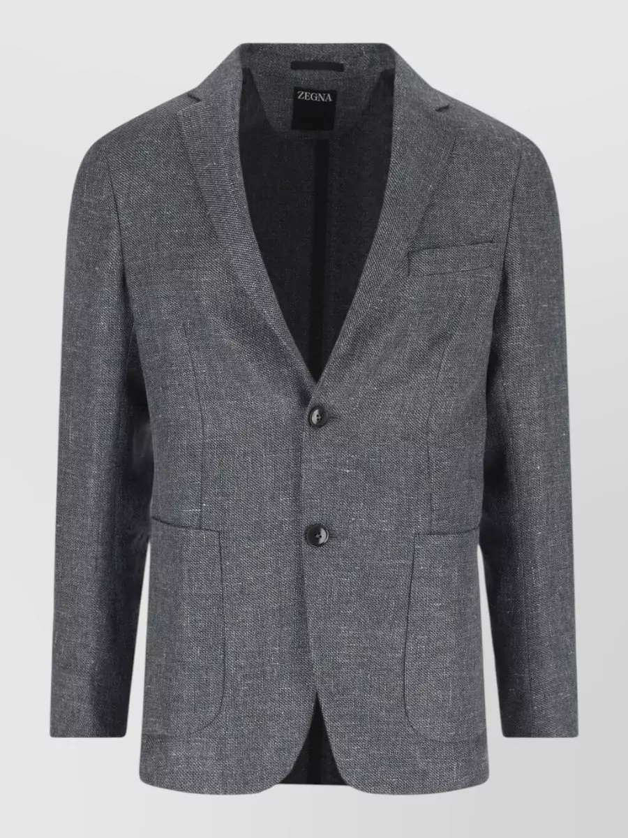 Zegna Linen wool single-breasted blazer
