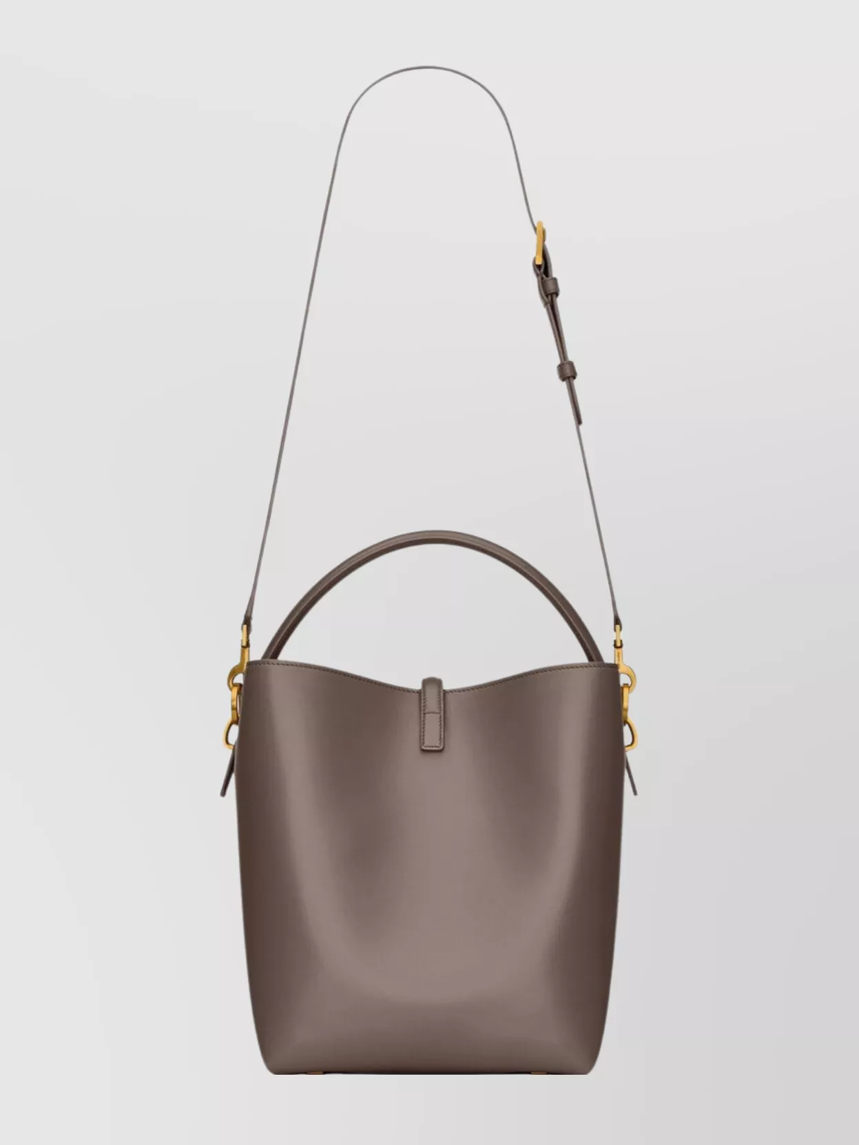 Saint Laurent Shiny Leather Shoulder Bag With Top Handle