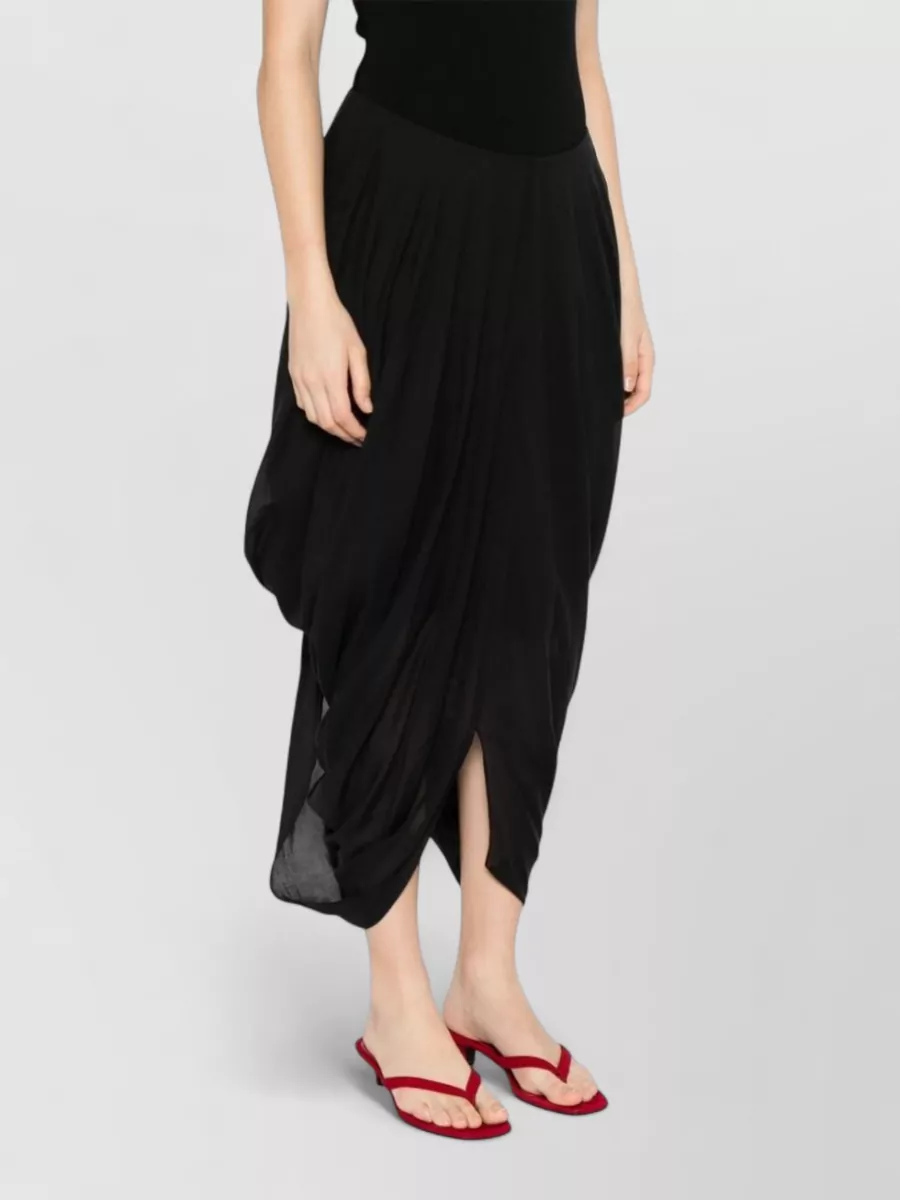 Totême Draped High-Rise Asymmetric Long Skirt