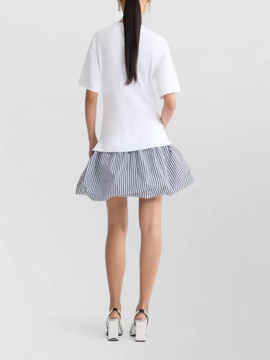 Patou Two Tone Striped T Shirt Puff Dress