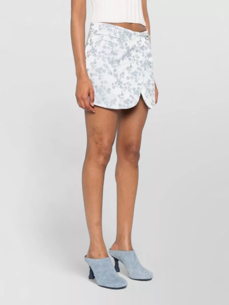 Coperni Floral Jacquard Wrap Mini Skirt