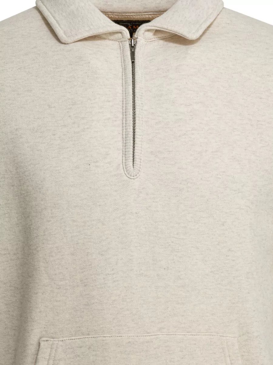 Beams Plus Half Zip Cotton Sweatshirt