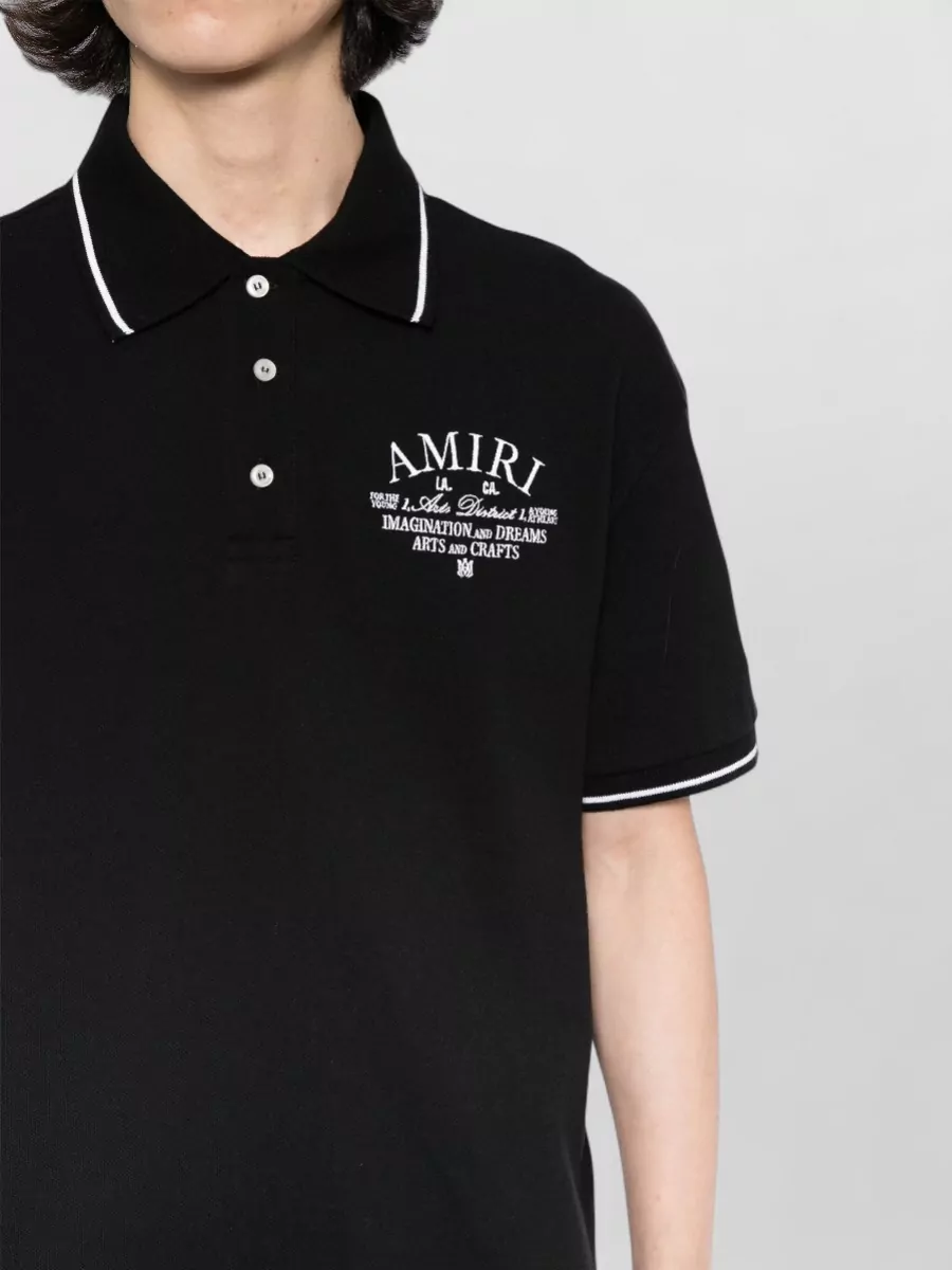 Amiri Arts District Ribbed Collar Polo Shirt