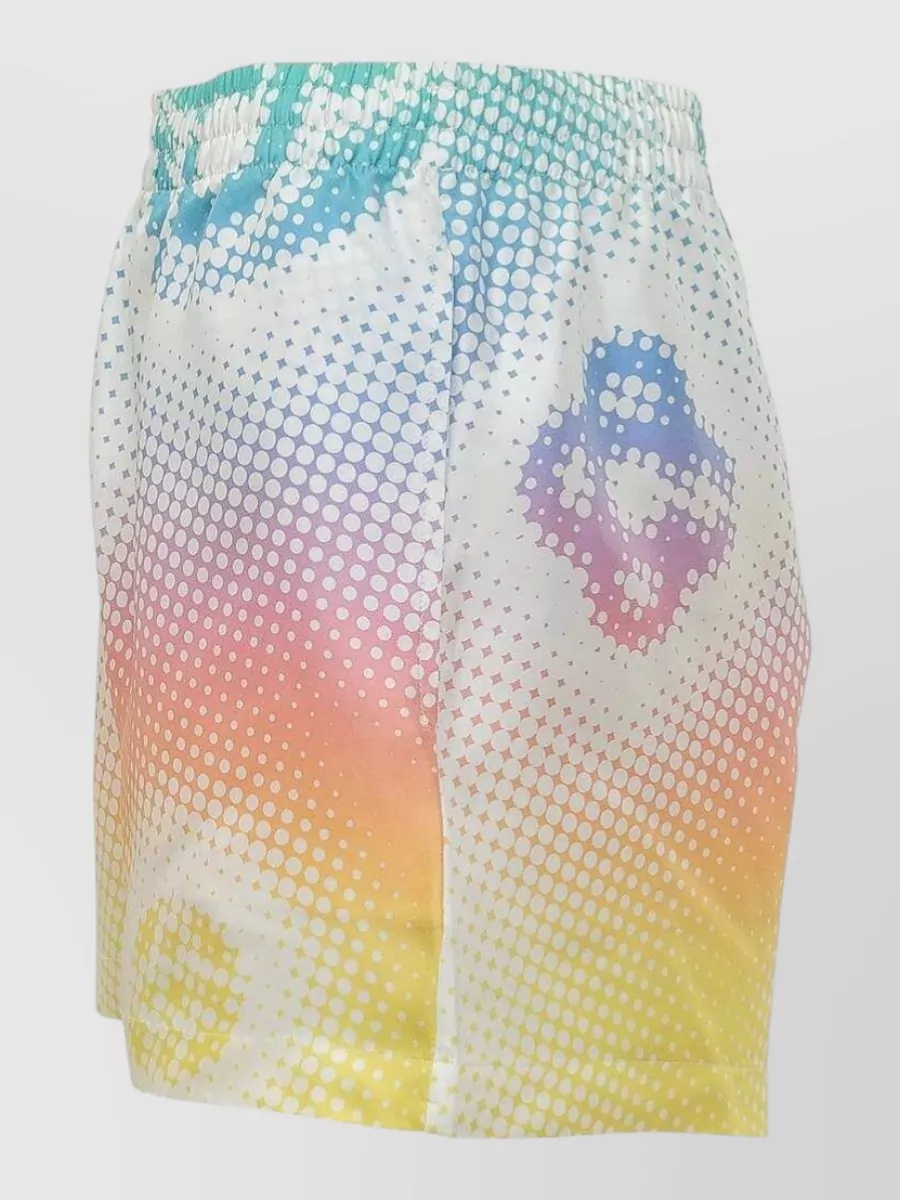 Casablanca Silk Shorts Logo Pattern Relaxed Fit